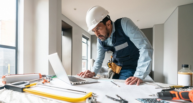 worker on laptop